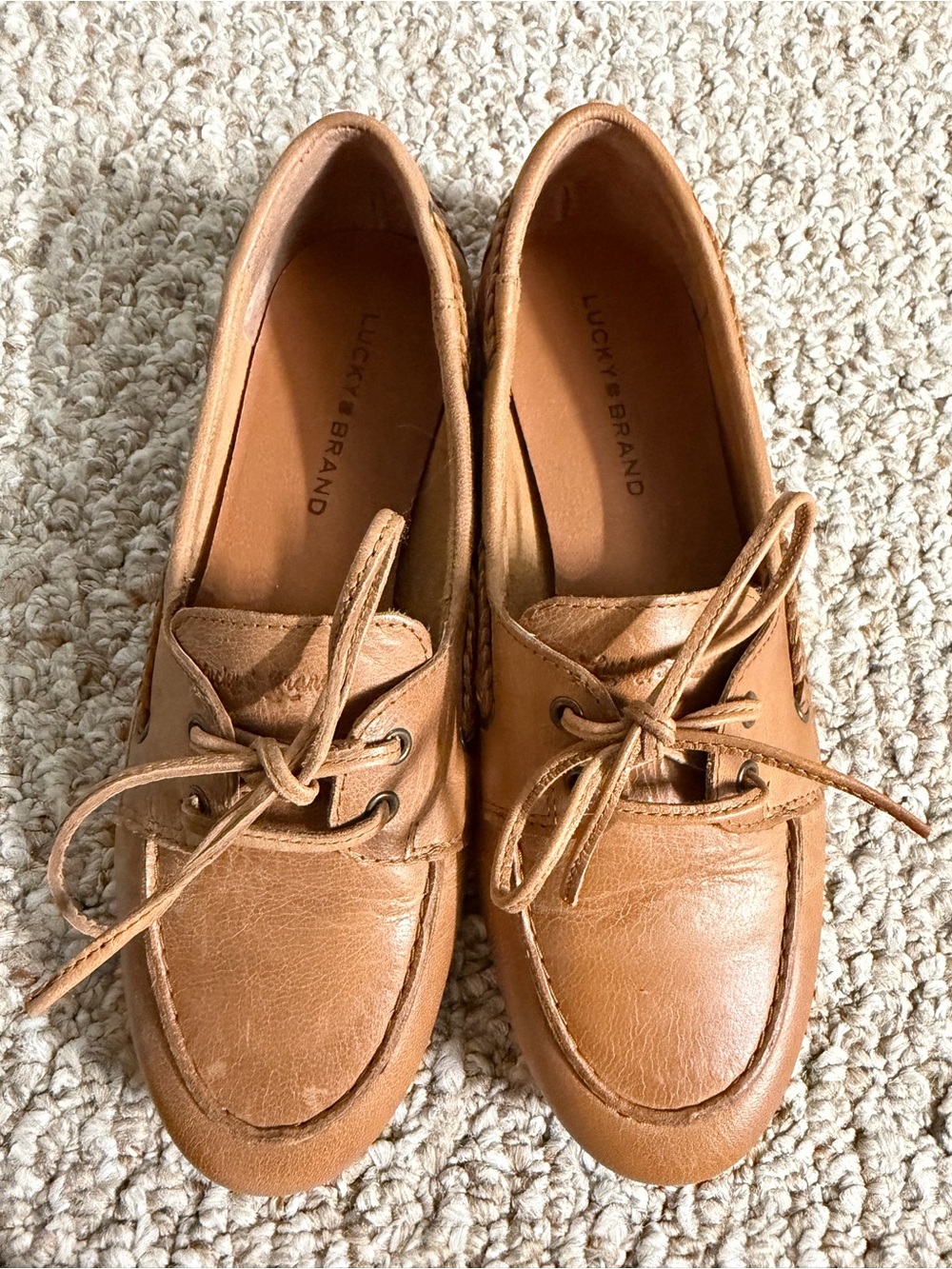Lucky Brand Women's Tan Leather Moccasin Loafers